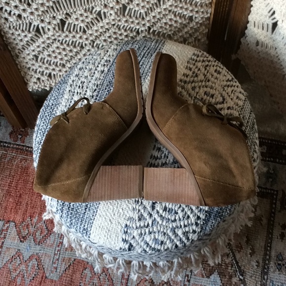 Franco Sarto taupe Brown Suede Lace-up booties - Picture 5 of 8